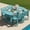 Aqua, variant on Harbweb 5pc HDPE Outdoor Dining Set, All-Weather Wood Grain Patio Furniture, Black