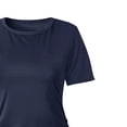 thumbnail image 5 of ZEHJUHAN Women's Solid Color Round Neck Short Sleeve with Cross Hem Ruffles Slim Fit Summer T-Shirt Dress Navy blue，S, 5 of 8