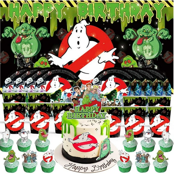 Ghostbusters Birthday Cups Party Supplies Decor Backdrop Plates Fans Decorations Banner