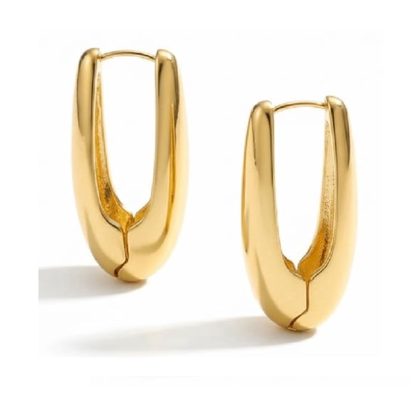 18k Gold Plated Thick Hoop Earrings Set for Women Trendy Stylish Golden Hypoallergenic Small Lightweight Stainless Steel Non tarnish Earring Birthday Valentines Day Gift for Wife Girlfriend