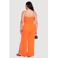 thumbnail image 3 of Women's Plus Size Wide Leg Cami Jumpsuit with Tie Waist Belt, 3 of 3
