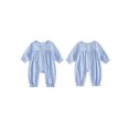 thumbnail image 2 of Cjfdfy Newborn Baby Girls Fall Jumpsuit Cotton Long Sleeve Henley Neck Dots Print Fall Casual Romper Infant Polka Dots Coming Home Fall Winter Outfit 0-18 Months, 2 of 6
