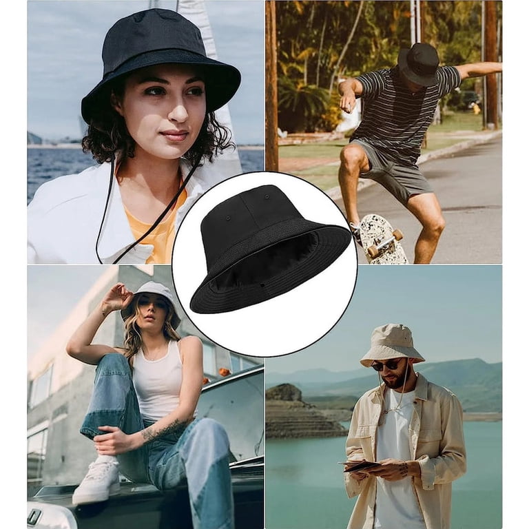 XXL Reversible Bucket Hat with Chin Strap for Men Women XXL Oversize Bucket Hat Reversible, XL L M S Fisherman Sun  main image 3