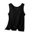 thumbnail image 2 of TODOZO Women Built-in Bra Tank Tops Sleeveless Casual Shirts Racerback Ribbed Fitted Tank Tops Round Neck Slim Fit Vest,Suitable for All Seasons Summer Tops Clothes Outfits 2025 Black L, 2 of 6