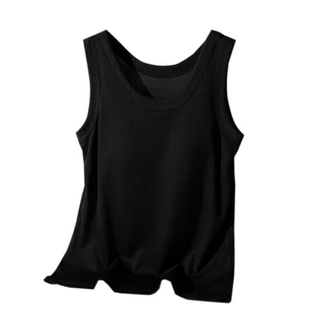 ZPYESWOW Lace Tank Tops for Women Tank Top for Women Sleeveless Tops with Built In Bras Shelf Bra Padded Shirt Casual Tanks Loose Fit Black XL