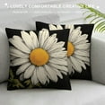 thumbnail image 3 of JRXY Vintage Daisy Floral Pillow Covers Farmhouse Black White Decorations Throw Pillowcases Patio Sofa Couch Bedroom Decorative Set 20x20, 3 of 5