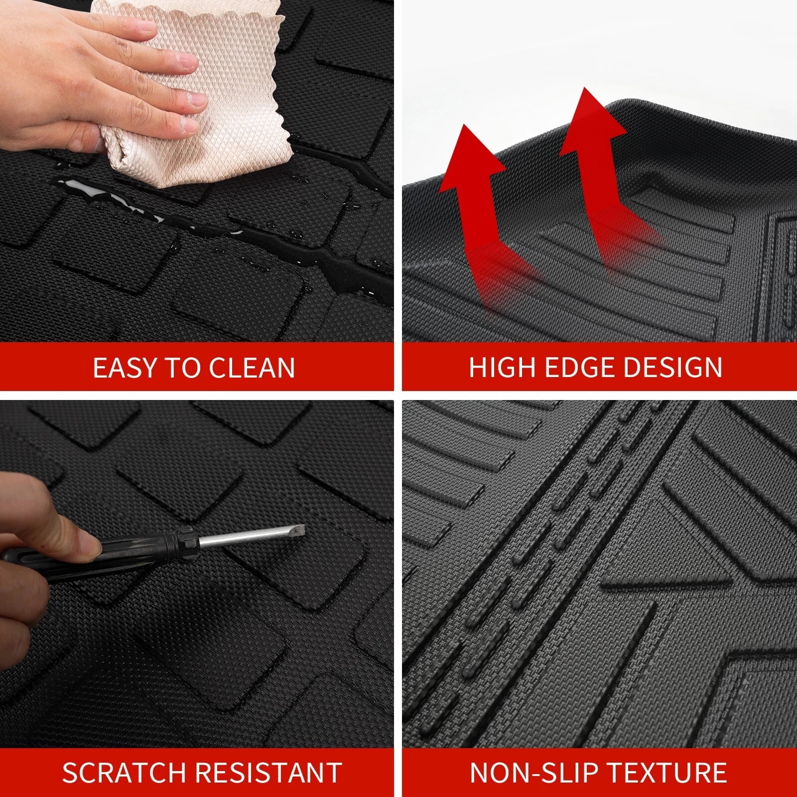 Floor Mats for 2018-2023 Chevrolet Traverse (Fit 2024 Traverse Limited) 7 Seats Cargo Liner Back Seat Cover 2023 Chevy Traverse Accessories (Trunk Mat+Backrest Mats+Floor Mats)