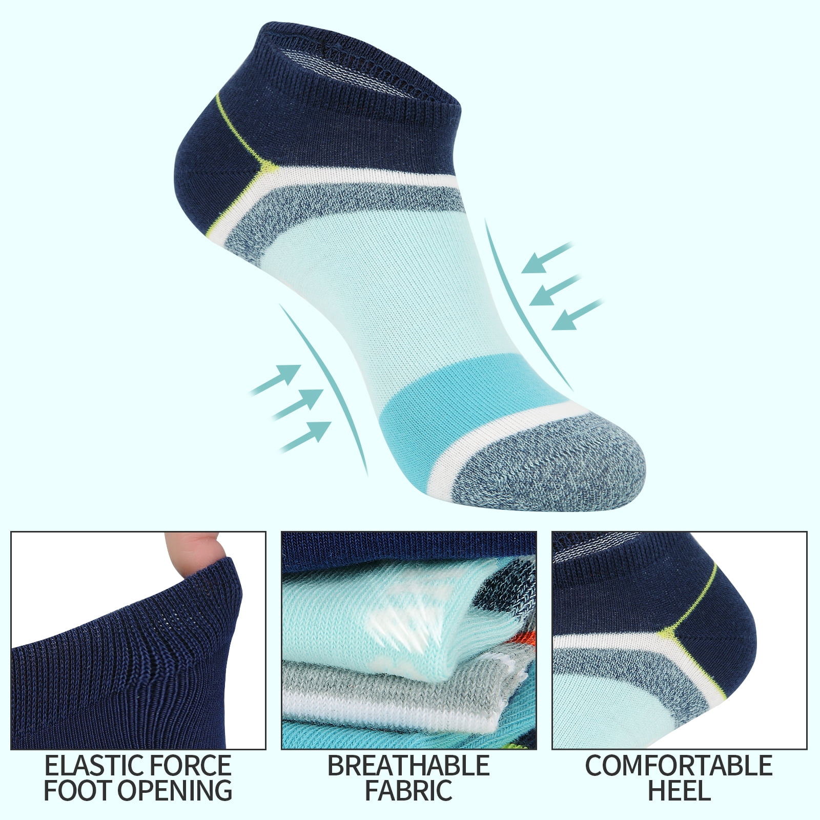 Usavemo 100 Pairs Mens Ankle Socks Bulk Pack Various Moisture Wicking Low Cut Sample Socks Value Sock for Men Size 9-11