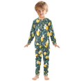 thumbnail image 6 of FORMRS Long Sleeve Top and Pants Pajama Set for Niños 2-Piece Sleepwear, Sizes 18M-8Y, Yellow Lemons, 6 of 6