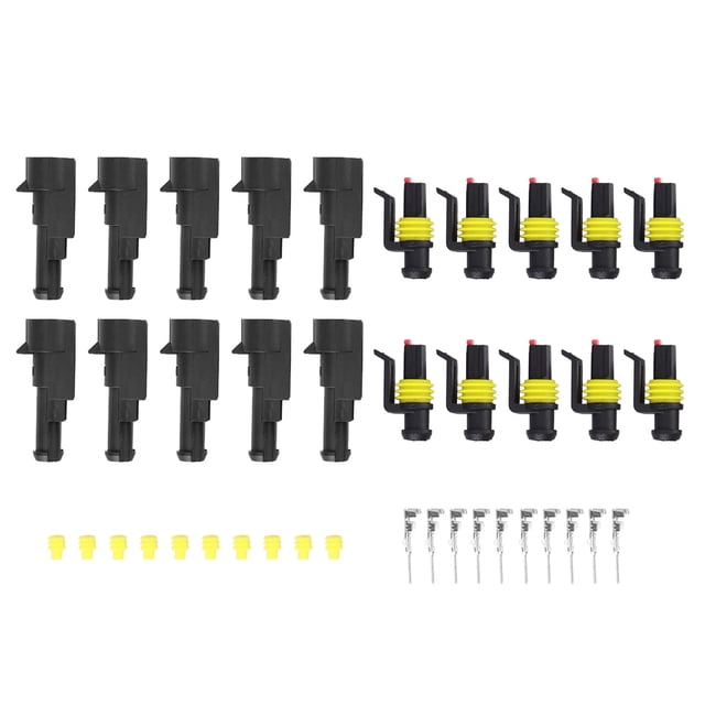 Juego de 10 conectores eléctricos impermeables de 1 pin para coche.