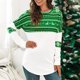thumbnail image 2 of Gibobby Sudaderas Navideñas para Mujeres Sudadera casual de manga larga con estampado de bloques de color navideño para mujer(Verde,CH), 2 of 3