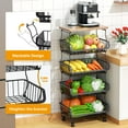 thumbnail image 2 of Cesta para frutas y verduras Gsiekare de 5 niveles, apilable con ruedas, 2 of 7