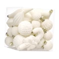 thumbnail image 2 of 28 adornos navideños de bolas, colgantes de decoración navideña, adornos flocados para fiestas de aniversario de Acción de , suministros para Blanco, 2 of 9