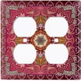 thumbnail image 3 of Metal Light Switch Plate Cover Elegant Red Mandala Flower Tile Pattern TIL068, 3 of 13