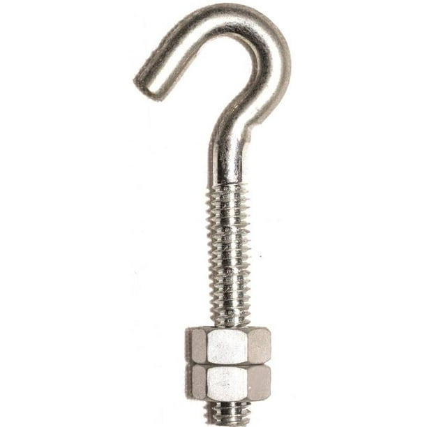 Mintcraft LR324 Bolt Hook With Nut, Zinc 2 0.6 in. Pack Of 10