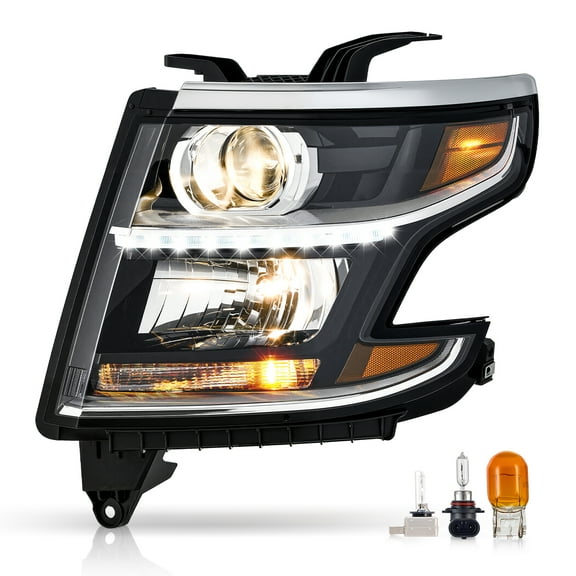 Bestco Projector Headlights W Ballast for 2015-2020 Chevy Tahoe Suburban HID/Xenon Left Black
