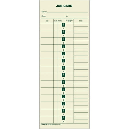 UPC 025932125812 product image for TOPS  TOP1258  Job Costing Time Cards  500 / Box  Yellow | upcitemdb.com