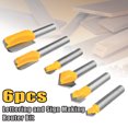 thumbnail image 1 of 6 pc 1/4'' Shank Lettering and Sign Making Router Bit Set Woodworking Tool Kit, 1 of 10
