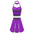 thumbnail image 3 of Alvivi Kids Girls Ceerleading Costume Halter Neck  Crop Top Pleated Skirt Outfits 2Pcs 6-16, 3 of 6