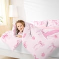 thumbnail image 3 of Erosebridal Pink Bowknot Personalized Initial M Bedding Comforter Set 7 Pieces,Japanese Style Sakura Full Bedding Set,Pink Reversible,Ultra Soft Home Decor, 3 of 6