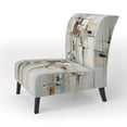 thumbnail image 3 of Designart "Beige Blue Suprematism Fragmented Geometries II" Multi-Color Abstract Suprematism Upholstered Accent Chair - Modern Arm Chair For Living Room, 3 of 7