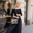 thumbnail image 5 of FORMRS Women Crossbody Purse with Chain Strap Vegan Leather Shoulder Handbag, Blue Flowers, 5 of 7