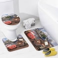 thumbnail image 5 of 4 Piece Cartoon Cars Fabric Shower Curtain Set, Anime Cute Shower Curtain and Rug Set for Bathroom, Toilet Lid Cover and Bath Mat with 12 Hooks Curtain Set Decor 48x72 in, 5 of 16