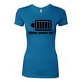 thumbnail image 2 of Cute Heart Never Power off Love Couple Gift Valentine's Day Womens Slim Fit Junior Tee, Turquoise, Small, 2 of 3