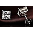 thumbnail image 3 of 2.00 Ct Princess Cut Simulated Diamond Stud Earrings in 14K White Gold Over Sterling Silver - 6mm, 3 of 3
