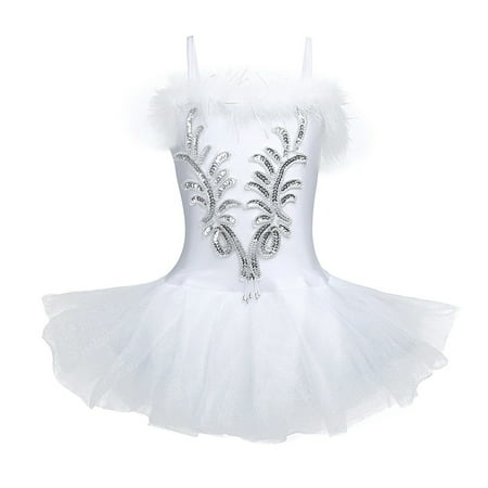 Kid Girls Tutu Ballet Leotard Dance Dress Swan Ballerina Fairy Dancewear