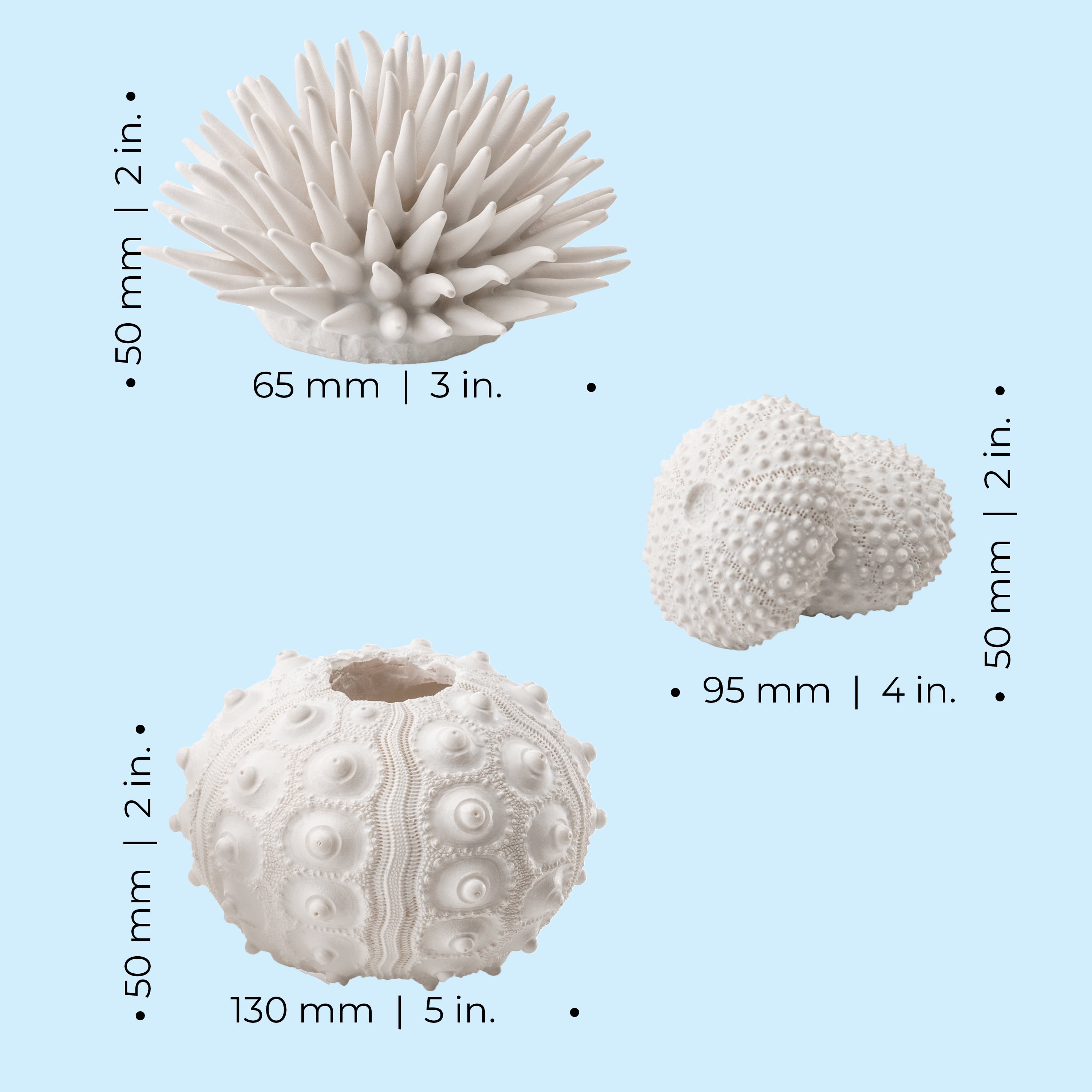biOrb White Sea Urchins Set - Ceramic Aquarium Decor