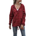 thumbnail image 1 of Liacowi Women Water Resistant Hooded Jacket, Solid Color Drawstring Coat, 1 of 8