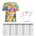 thumbnail image 2 of Floral Colorful Flower Womens Tops Women's Fashion Casual Short Sleeve Flower Print Round Neck Pullover Top Blouse, 2 of 6