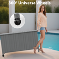 thumbnail image 4 of 100 Gallon Outdoor Storage Box with Rotating Wheel Deck Boxes Outdoor Waterproof with Soft Close Hinges  for Patio Furniture Garden Pool Cushions Grey, 4 of 7