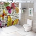 thumbnail image 7 of ARISTURING Butterflies Flowers Cursive Writing Polyester Fiber Home Bathtubs Bathroom Curtain Decoration Shower Curtain Set with Hooks 60x72, 7 of 7
