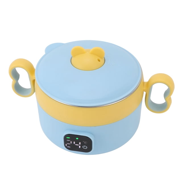 Insulated Lunch Container, Portable Fast Heating Electric Food Warmer Bowl Stainless Steel Automatic Constant Temperature for Home
