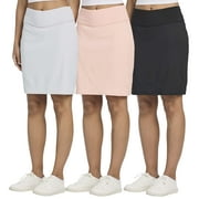 3 Pack: Women's 20" Golf Skirts Knee Length Skorts Athletic Modest Long Active Casual Pockets UPF (Available In Plus)