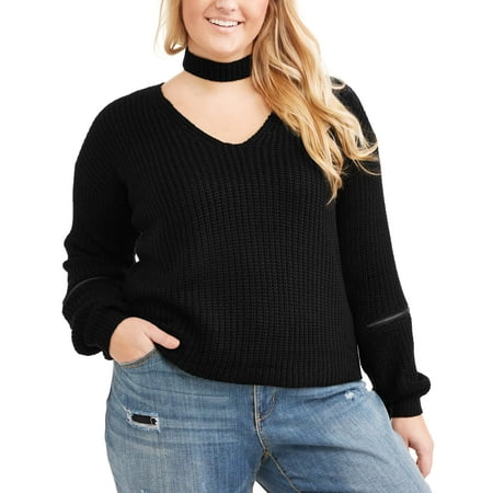 Junior Plus Choker Sweater