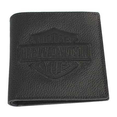 Mens Embroidered B&S Tall Bi-Fold Wallet, Black XML2959-BLACK, Harley Davidson - 0