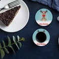 thumbnail image 6 of FMSHPON Merry Christmas Deer Set of 8 Round Coaster for Drinks, Absorbent Ceramic Stone Coasters Cup Mat with Cork Base for Home Kitchen Room Coffee Table Bar Decor, 6 of 6