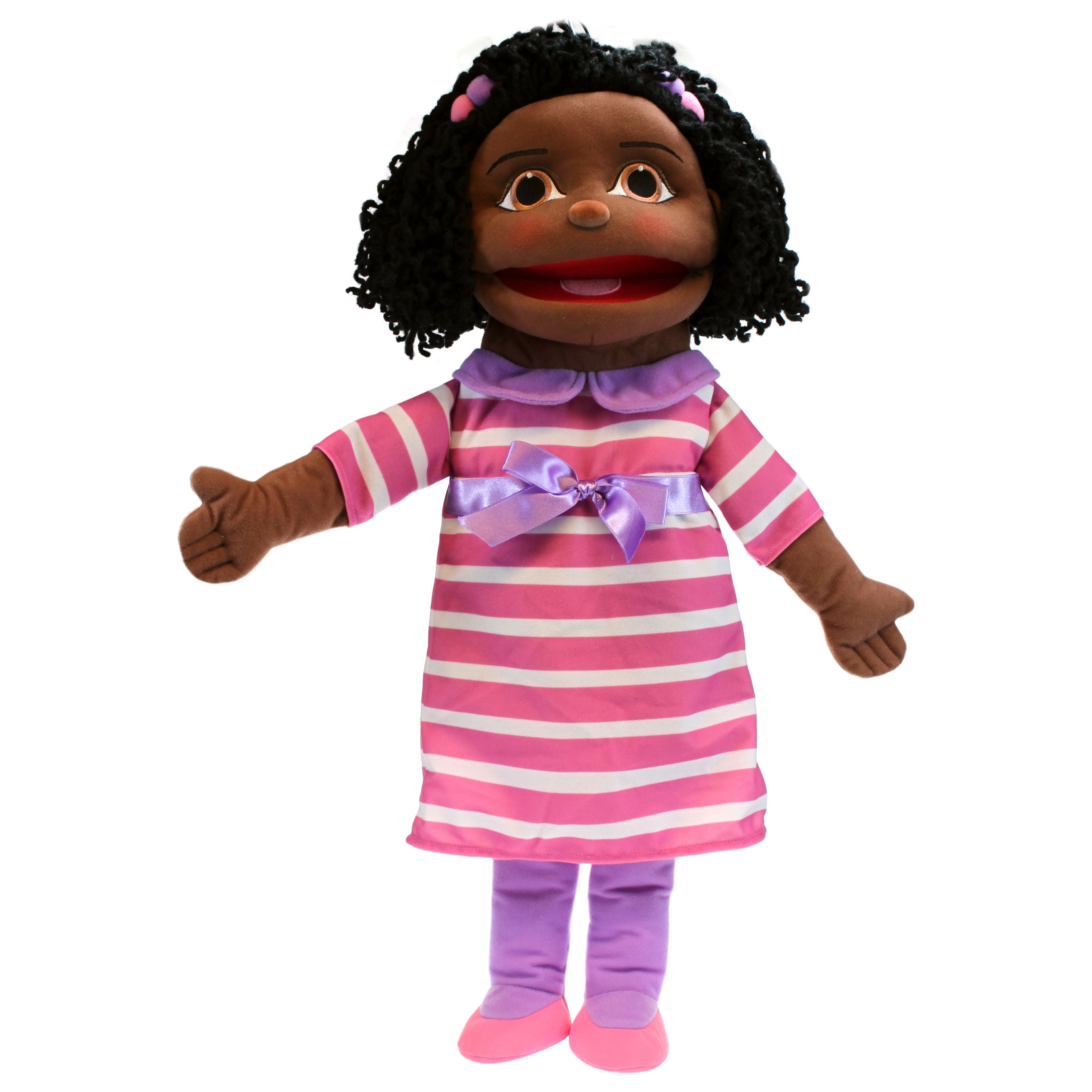 Puppet Company Medium Girl Hand Puppet Dark Skin Tone