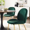 thumbnail image 5 of Modway Scoop Gold Stainless Steel Leg Performance Velvet Dining Chair in Green, 5 of 6
