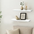 thumbnail image 2 of Floating Shelves for Wall, White Wooden Hanging Book Shelf for Bathroom, Bedroom, Kitchen, Living Room Decor 16 inch Set of 2, 2 of 8
