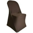 thumbnail image 2 of Wedding Linens Inc. (2pcs) Premium (200 GSM) Spandex Stretch lycra Fitted Folding Chair Cover Event Chair Covers For Wedding Party Catering - Chocolate, 2 of 2