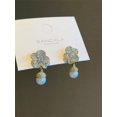 thumbnail image 1 of Pendientes de flor de lirio con diamantes superbrillantes y aguja de plata S925 para mujer, elegantes y ligeros pendientes de perlas, pendientes distintivos que combinan con todo, 1 of 6