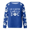 thumbnail image 3 of Cute Crew Neck Sweatshirts for Women Spring Fall Fashion Long Sleeve Graphic Print Pullover Tops Casual Workout Shirts(Blue,M), 3 of 4