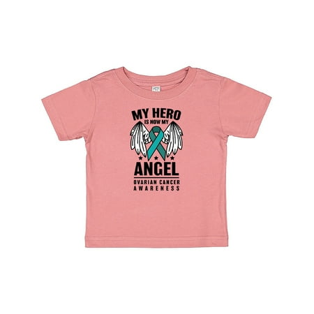 

Inktastic My Hero is my Angel Ovarian Cancer Awareness Gift Baby Boy or Baby Girl T-Shirt
