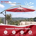 thumbnail image 6 of Costway 10 FT Offset Hanging Umbrella with Base Patio Cantilever Umbrella 360° Rotation Red, 6 of 10