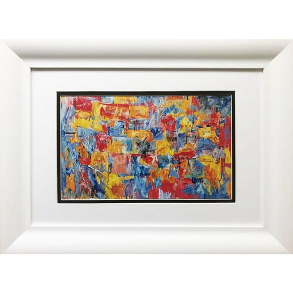 Jasper Johns "Map" FRAMED Iconic Pop Art Generic