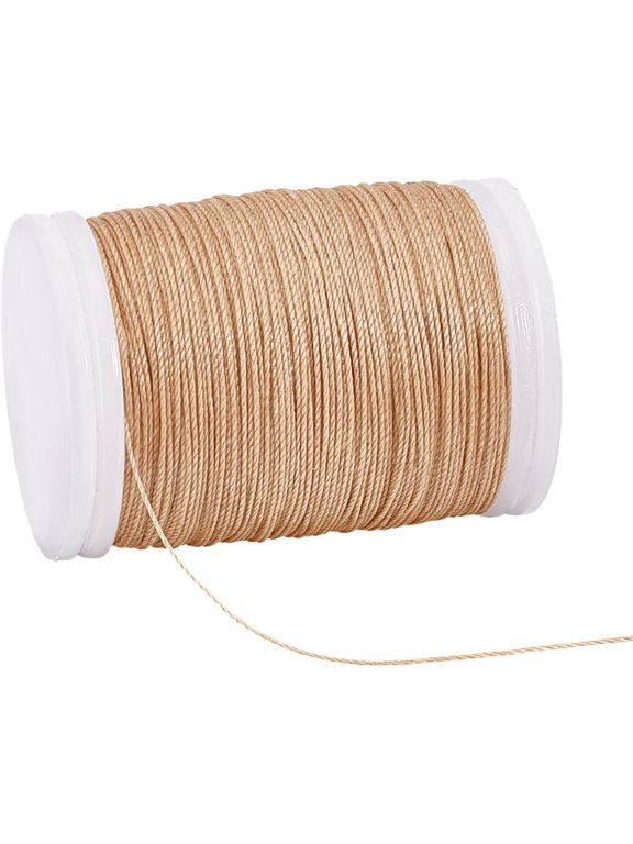 0.5mm Waxed Cord 130 Yards Wax Cord Twine Beading Cords Brown Wax Polyester Threads Waxed Beading String for Sewing DIY Bracelet Necklaces Dreamcatcher Jewelry Macrame Project